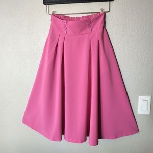 Belle Poque Pink Retro Circle Skirt, Size Small